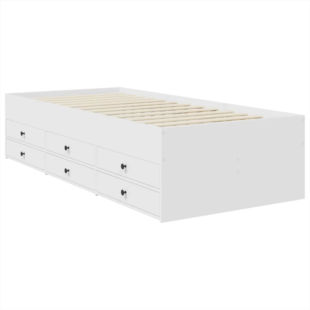 Daybed con cassetto Bianco e Nero 75 x 190 cm Legno multistrato 3408536