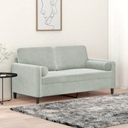 Divano a 2 Posti con Cuscini-Sofa 2 Posti con Cuscini Grigio Chiaro 140 cm in Velluto 884523