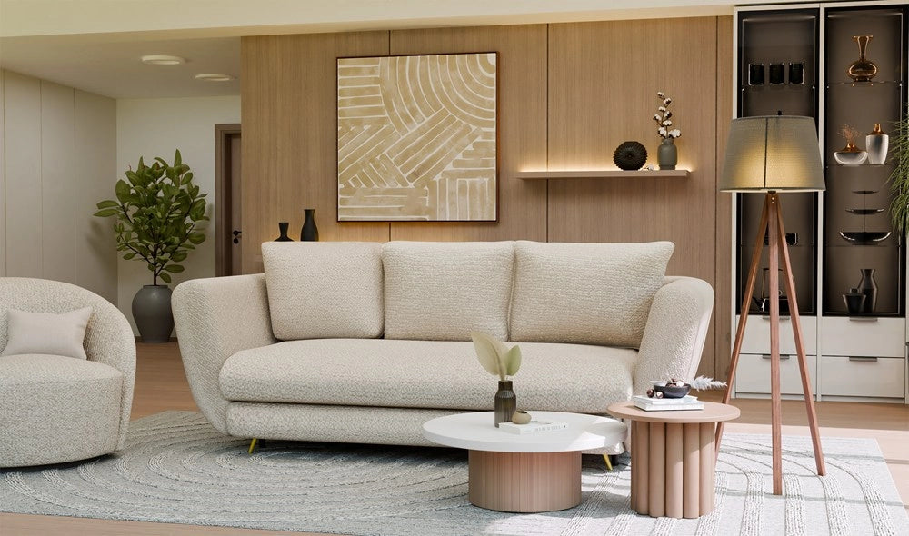 Divano SARIS beige gamba dorata