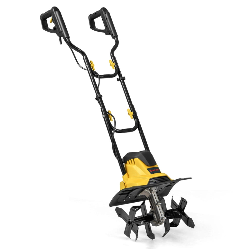 Motocoltivatore da giardino pieghevole con larghezza, Motozappa elettrica a filo di lavoro 36cm e profondit¨¤ 22cm Giallo