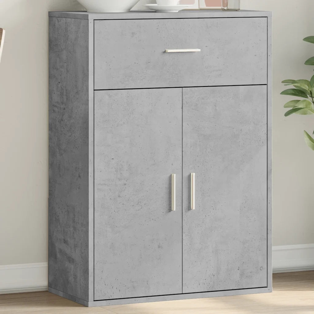 Credenza-Buffet-Armadio da cucina Grigio Cemento 60x30x84 cm in Legno Multistrato