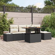 Set Divano da Giardino con archiviazione 6 pcs Nero Poly Rattan 3358686