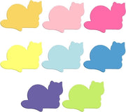 Blocchetto da appunti autoadesivo - Zaino per appunti - Materiale da appunti per ufficio e scuola - Portatile - Carta colorata - Carino - Gatti (8 colori)