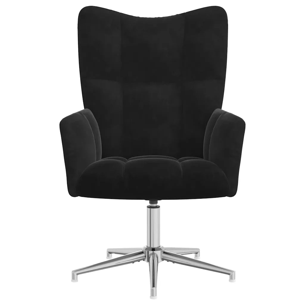 Sedia Relax Nera in Velluto 328123