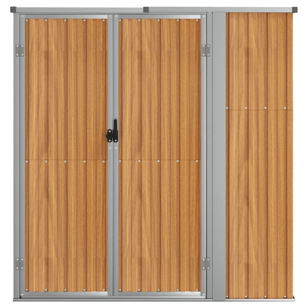 Capanno per Attrezzi Marrone 161x89x161 cm in Acciaio Zincato CFW5851367