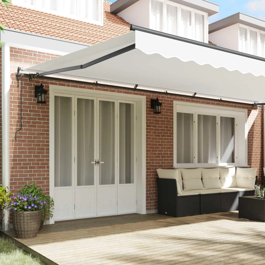 Tenda Retrattile Bianco 600 × 300 cm Tessuto e Alluminio 3331651