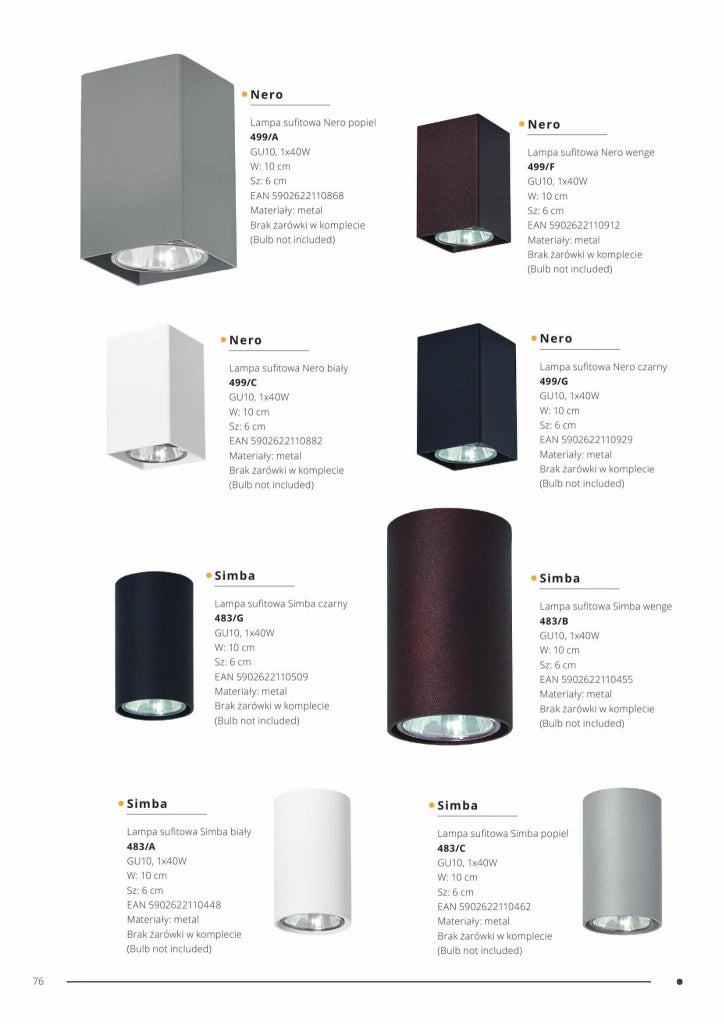 Faretto da soffitto Lampex Simba nero metallo GU10 1 luce