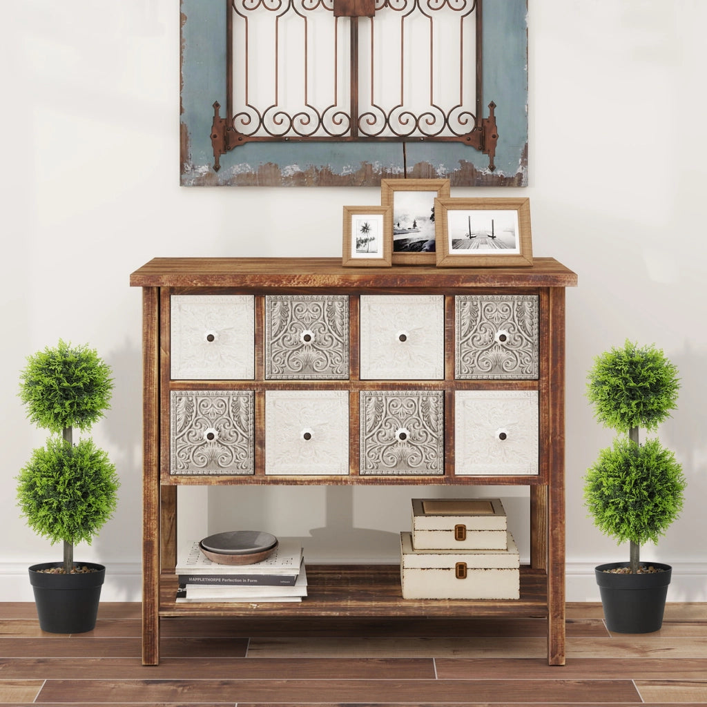Piante Artificiali Decorative Bosso - Xylo - Set 2 Pezzi 60cm con Vaso Verde