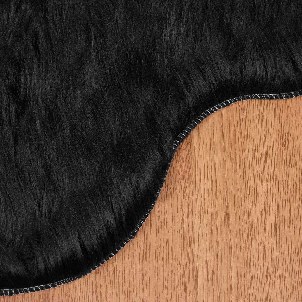 Tappeto in finta TAFALLA Nero 50 x 80 cm Poliestere 42021584