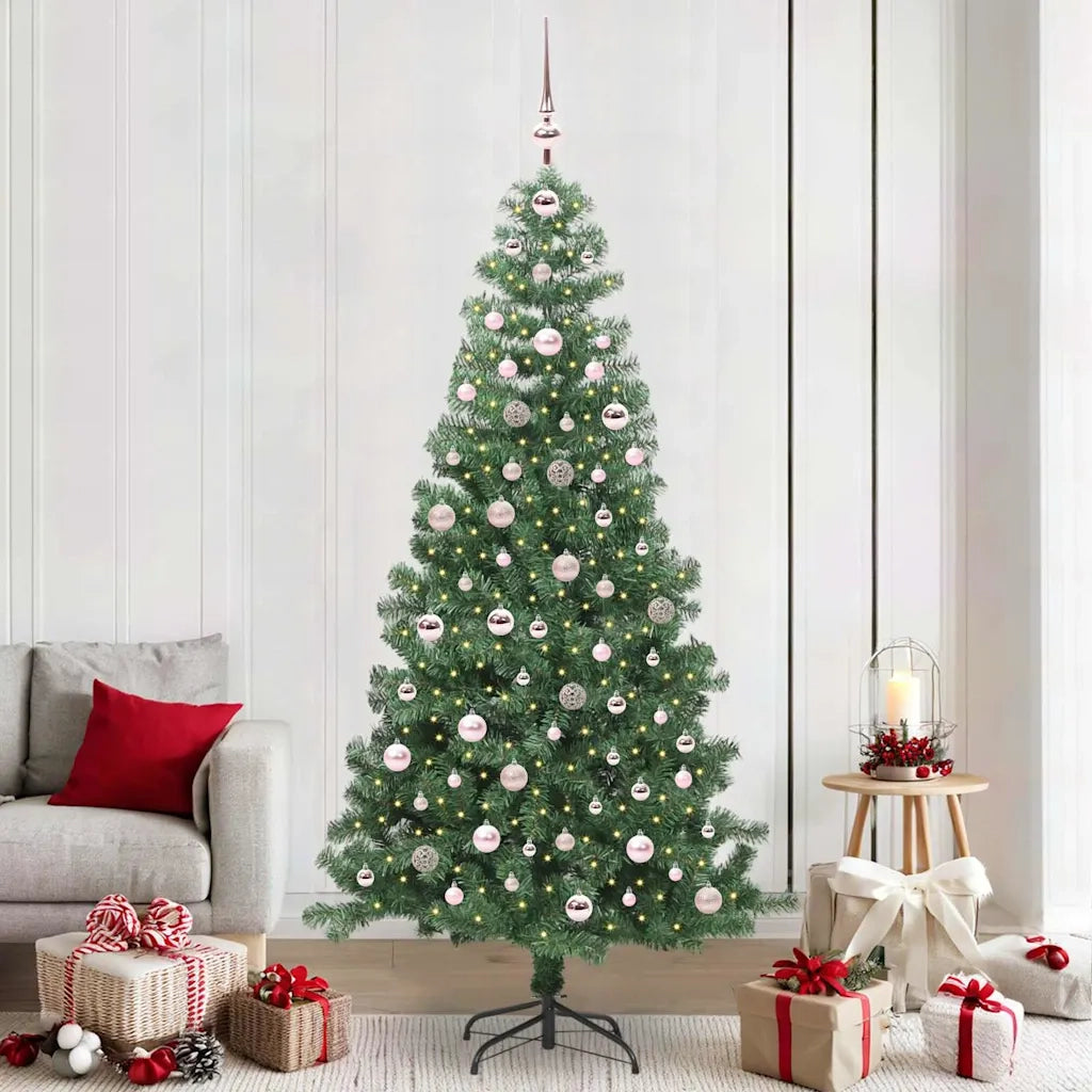 Albero di Natale | Decorazioni natalizie con 300 LED con supporto Verde 240 cm PVC