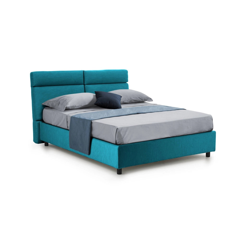 Letto Matrimoniale Annus, Letto Matrimoniale Materasso Incluso Made in Italy, Azzurro