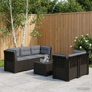 Divano da Giardino 5 Posti con Cuscini Stile Rattan PP 3443909