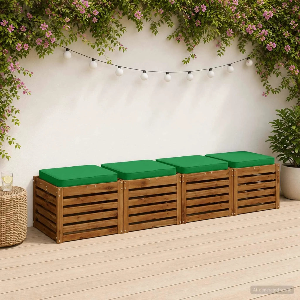 Cuscini per Sedia in 4 Pezzi VUGHT 4 pcs 100% Poliestere Verde 946258