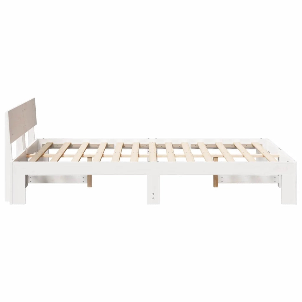 Letto matrimoniale | Letto per adulti | Struttura del letto Bianco 120 x 200 cm Pino massello