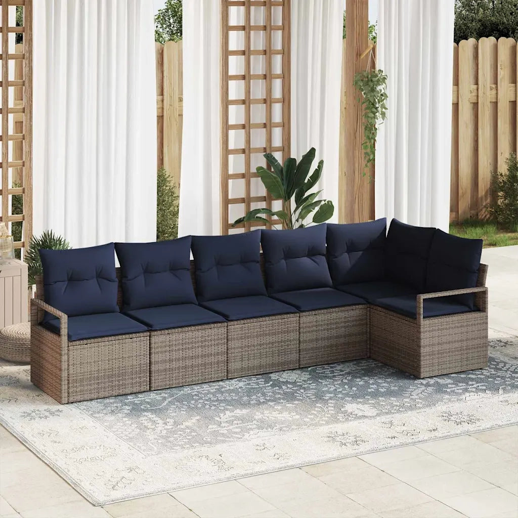 Set di divani 6 pcs Grigio polyrattan 3346405