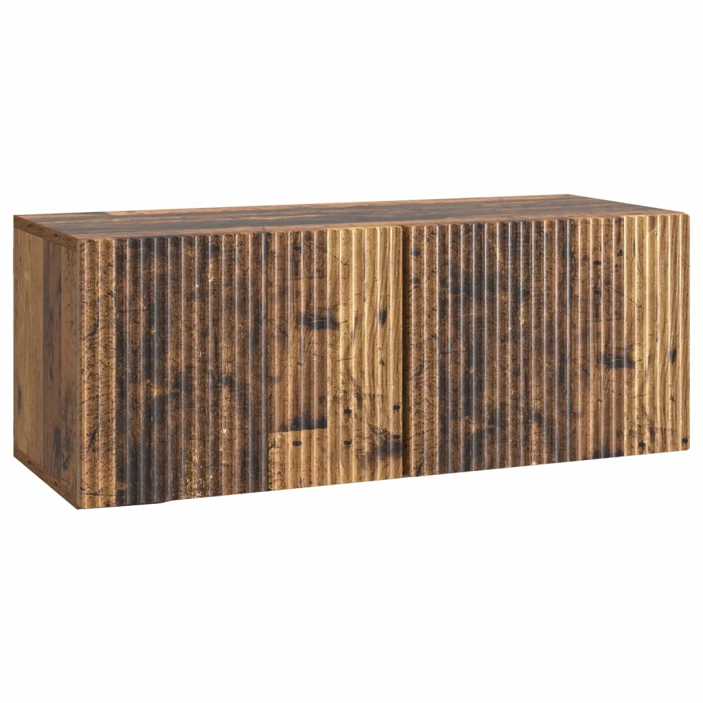 Mobile Porta TV da Muro-Credenza per TV sospesa Legno antico 78,5 x 31 x 30 cm 258987