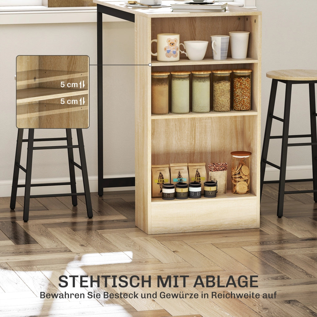 Set tavolo bar con 2 sedie ¨C Minimal ¨C marrone chiaro e nero