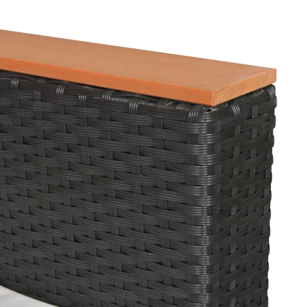 Set Divani da Giardino 7 pz con Cuscini in Polyrattan Nero 43001