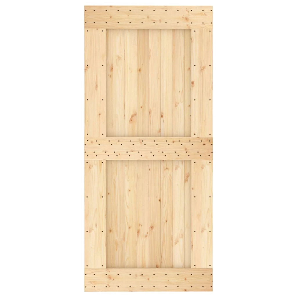 Porta scorrevole Naturale e Nero 95 x 210 cm 3444996