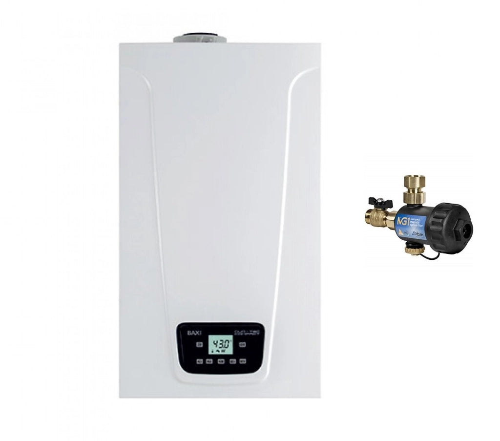 Caldaia a Condensazione Baxi DuoTec Compact E 24 kW Metano/Gpl con Kit Scarico Fumi e Defangatore