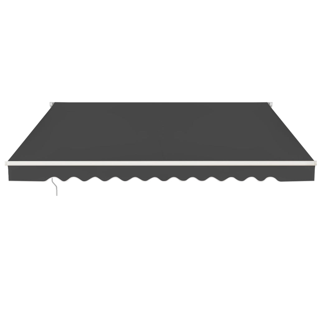 Tenda da sole retrattile, Tenda in alluminio con manovella e poliestere impermeabile, Grigio-Tende parasole