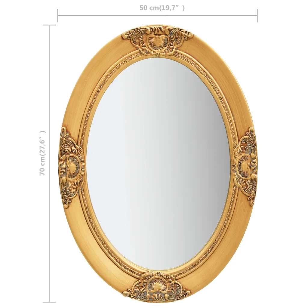 Specchio da Parete-Specchio a muro Stile Barocco 50x70 cm Oro