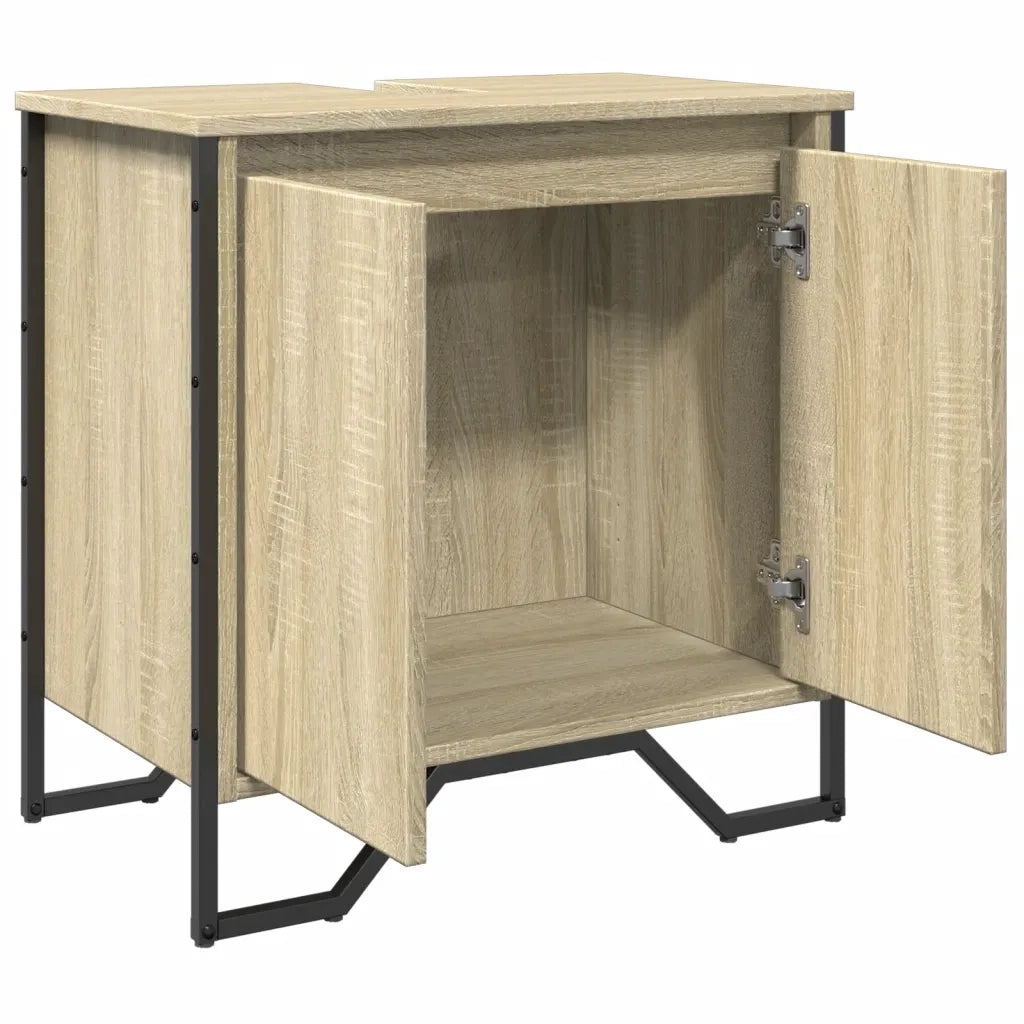 Mobile Lavabo Bagno-Armadietto da bagno Rovere Sonoma 60x35x60 cm in Truciolato