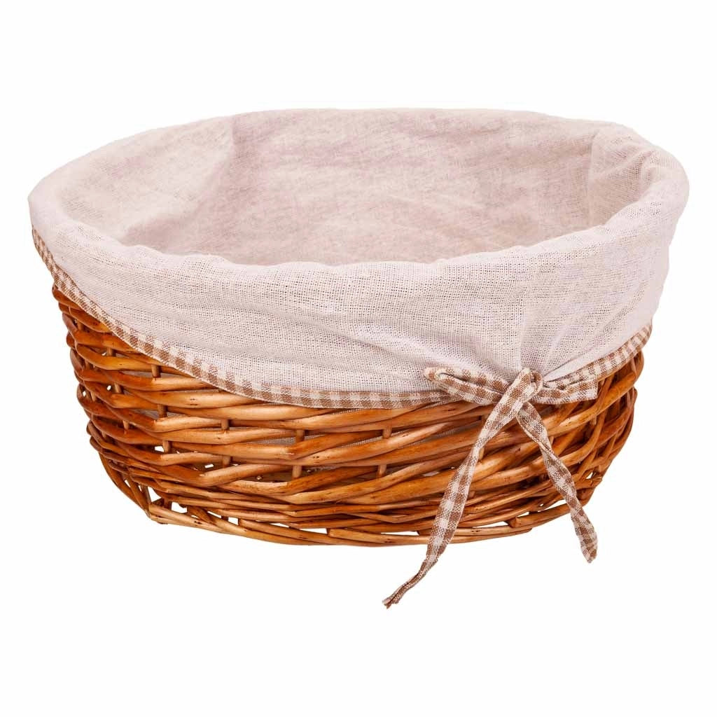 Set composto da portabiancheria e due cestini in vimini foderati marroni