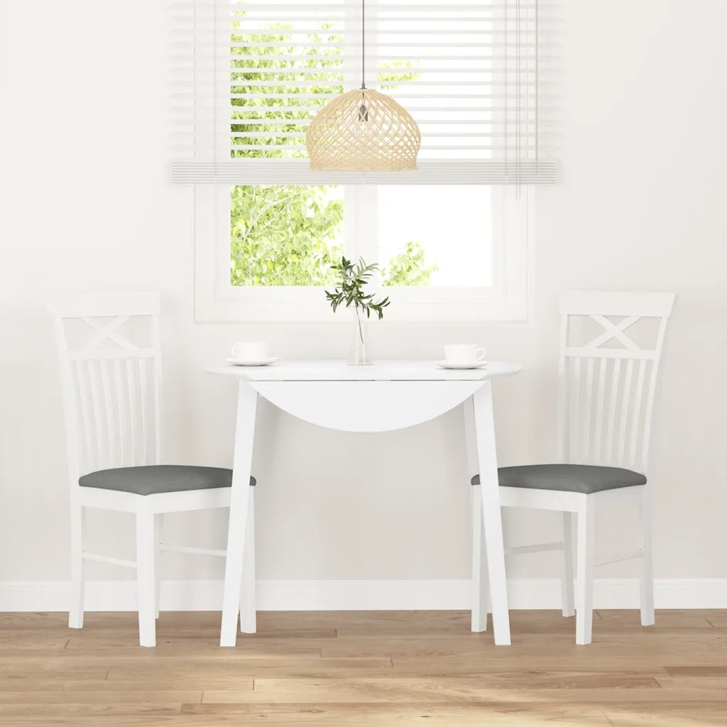 Sedie da Pranzo con Cuscini 2 pz | Sedie da cucina Bianco Legno Massello di Hevea