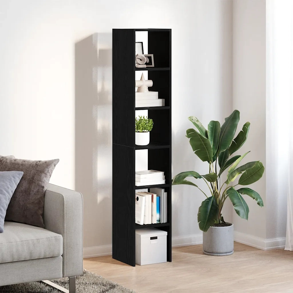 Librerie 2 pz Impilabili Rovere Nero 30x30x80 cm in Truciolato 858806