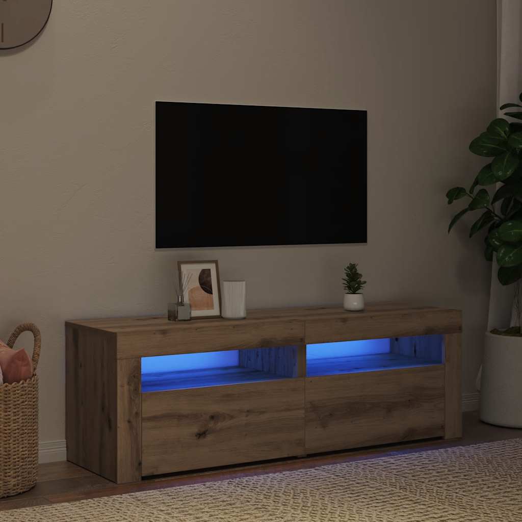 Mobile Porta TV con LED-Mobile per TV-Credenza TV Artigianale 120x35x40 cm Multistrato 803023
