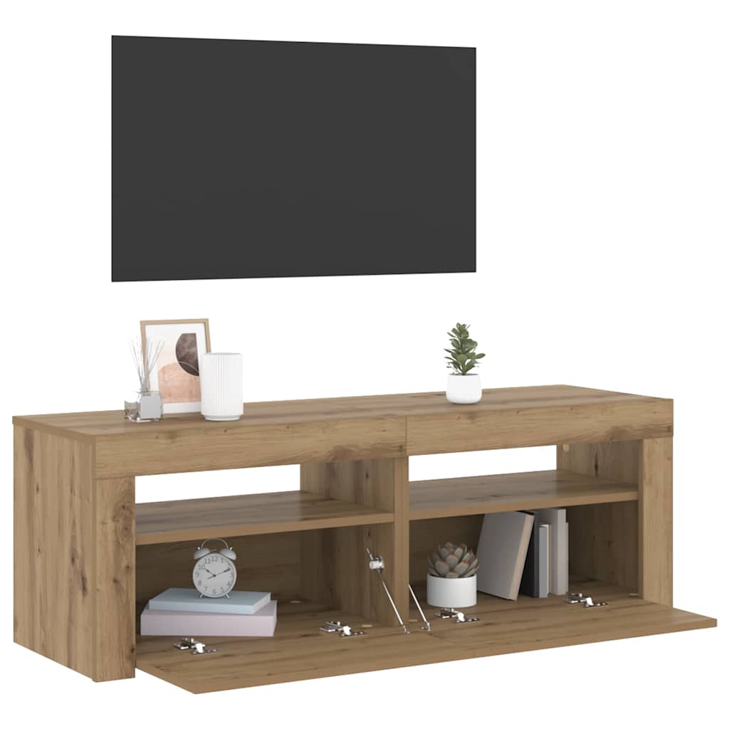 Mobile Porta TV con LED-Mobile per TV-Credenza TV Artigianale 120x35x40 cm Multistrato 803023
