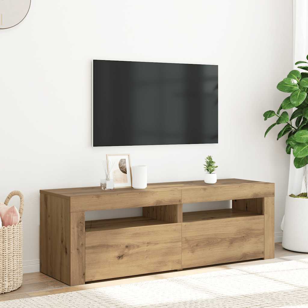Mobile Porta TV con LED-Mobile per TV-Credenza TV Artigianale 120x35x40 cm Multistrato 803023