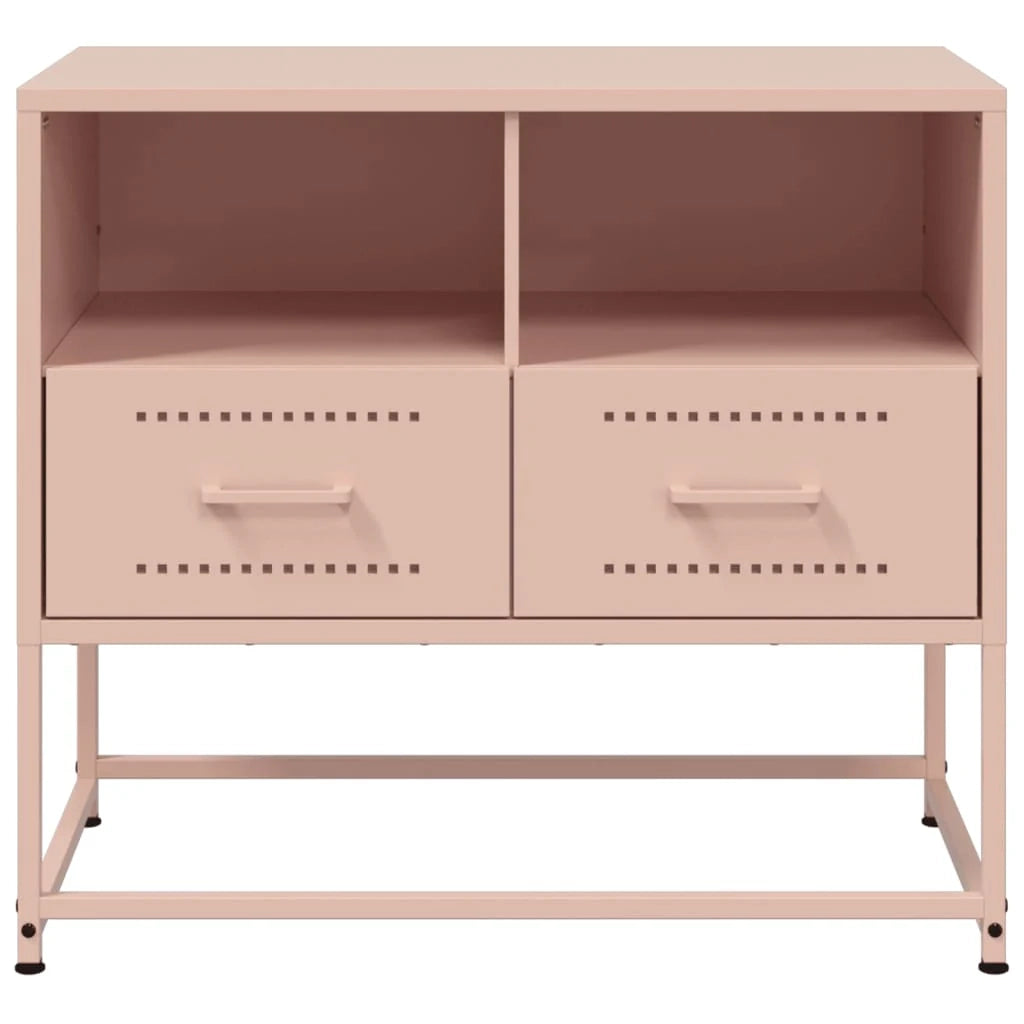 Mobile TV multimediale mensola TV credenza TV sala da pranzo soggiorno camera da letto rosa 68 x 39 x 60,5 cm acciaio rosa 02_0028301