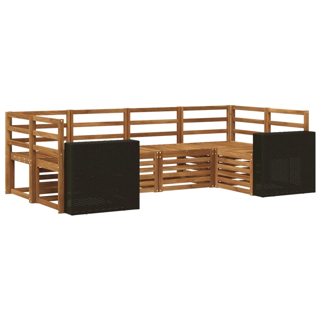 Set di divani da esterno 6 pz Naturale Legno di Acacia Massello 3384780