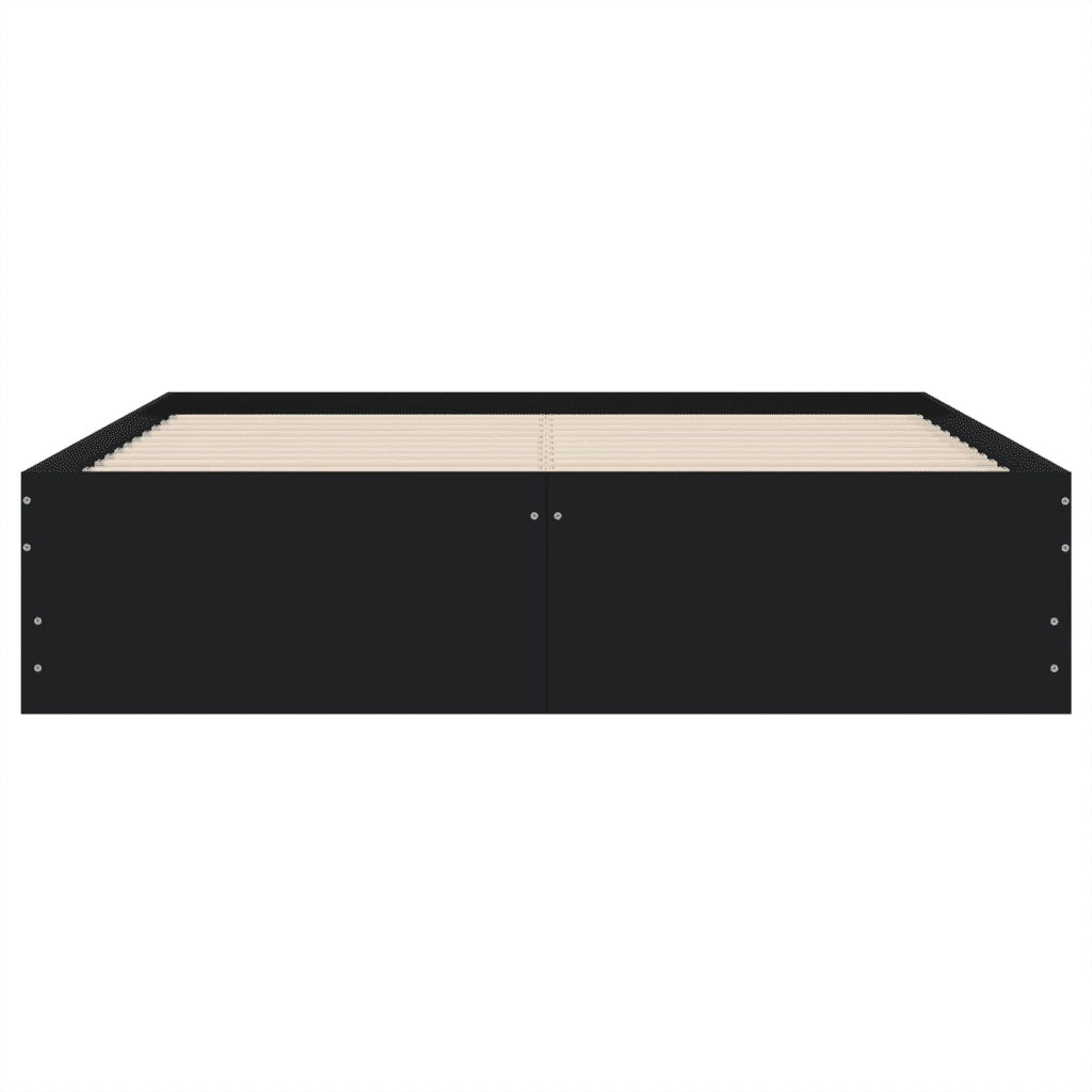 Giroletto con Cassetti-Struttura Letto con contenitore Nero 120x190 cm in Legno Multistrato 134529