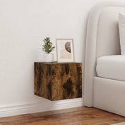 Mobile TV a Parete con Luci LED Rovere Fumo 30,5x35x30 cm 837226