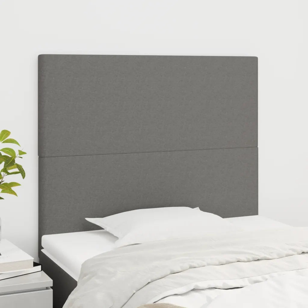 Testiera-Testata Decorativa Grigio Scuro 100x5x118/128 cm Tessuto 751025