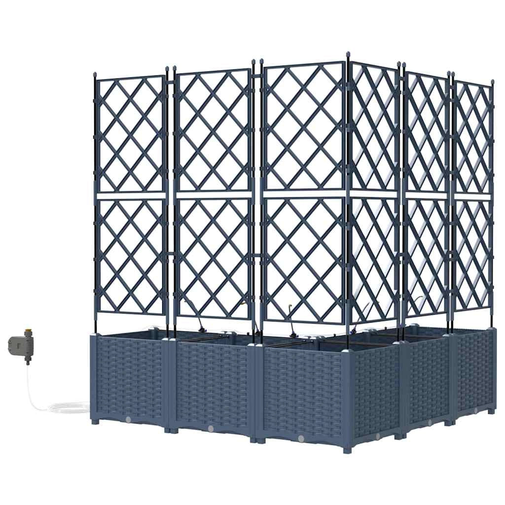 Set di 3 fioriere da giardino per esterni dal design moderno ed elegante 120 x 40 x 125,5 cm acciaio grigio 02_0058560