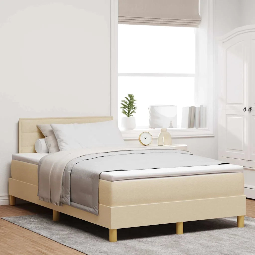 Letto a Sorgente LED con strisce LED Crema 120 x 200 cm Tessuto 3342357