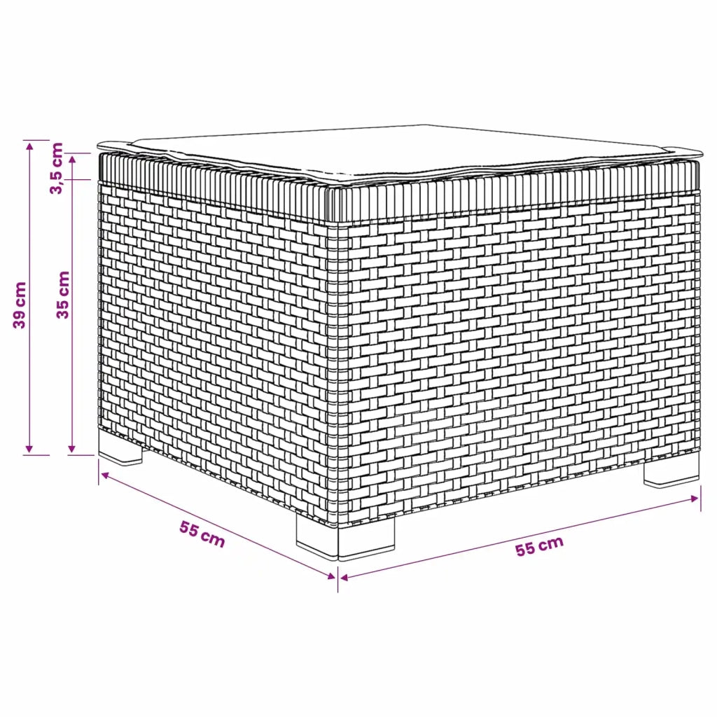 Divano da esterno-Divano da Giardino a 1 Posto con Cuscino Aspetto Rattan PP 142775