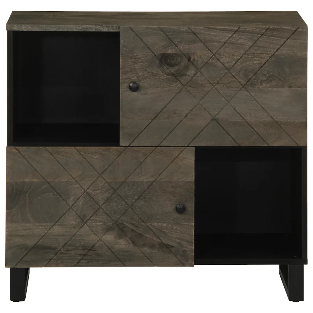 Credenza Nera 80x33x75 cm in Legno Massello di Mango 4017711