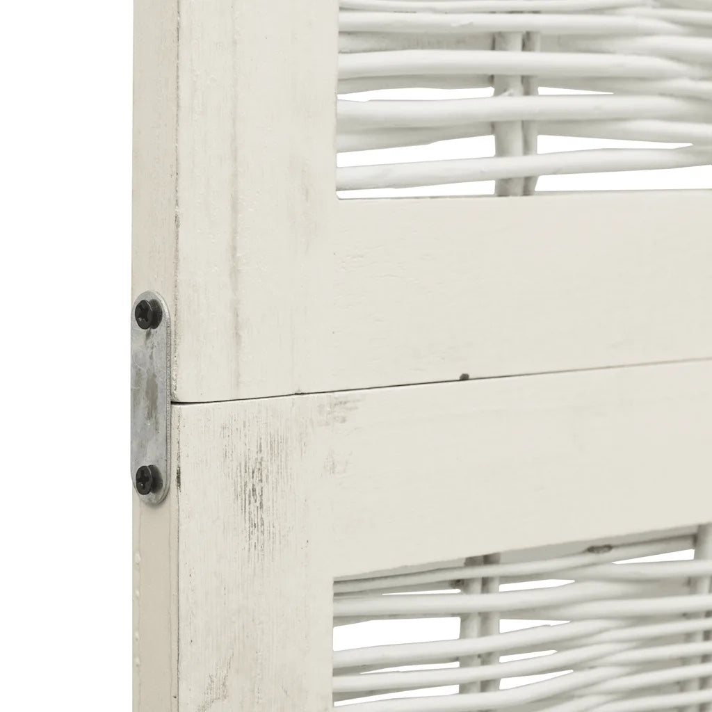 Divisorio Ambienti 5 Pannelli-Set di 5 pannelli Paravento Bianco Legno Massello di Paulownia 466861