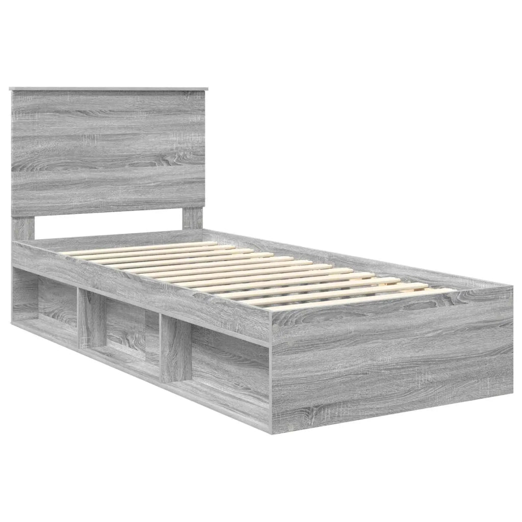 Struttura del letto Grigio Sonoma 90 x 190 cm Pino massello 3409404