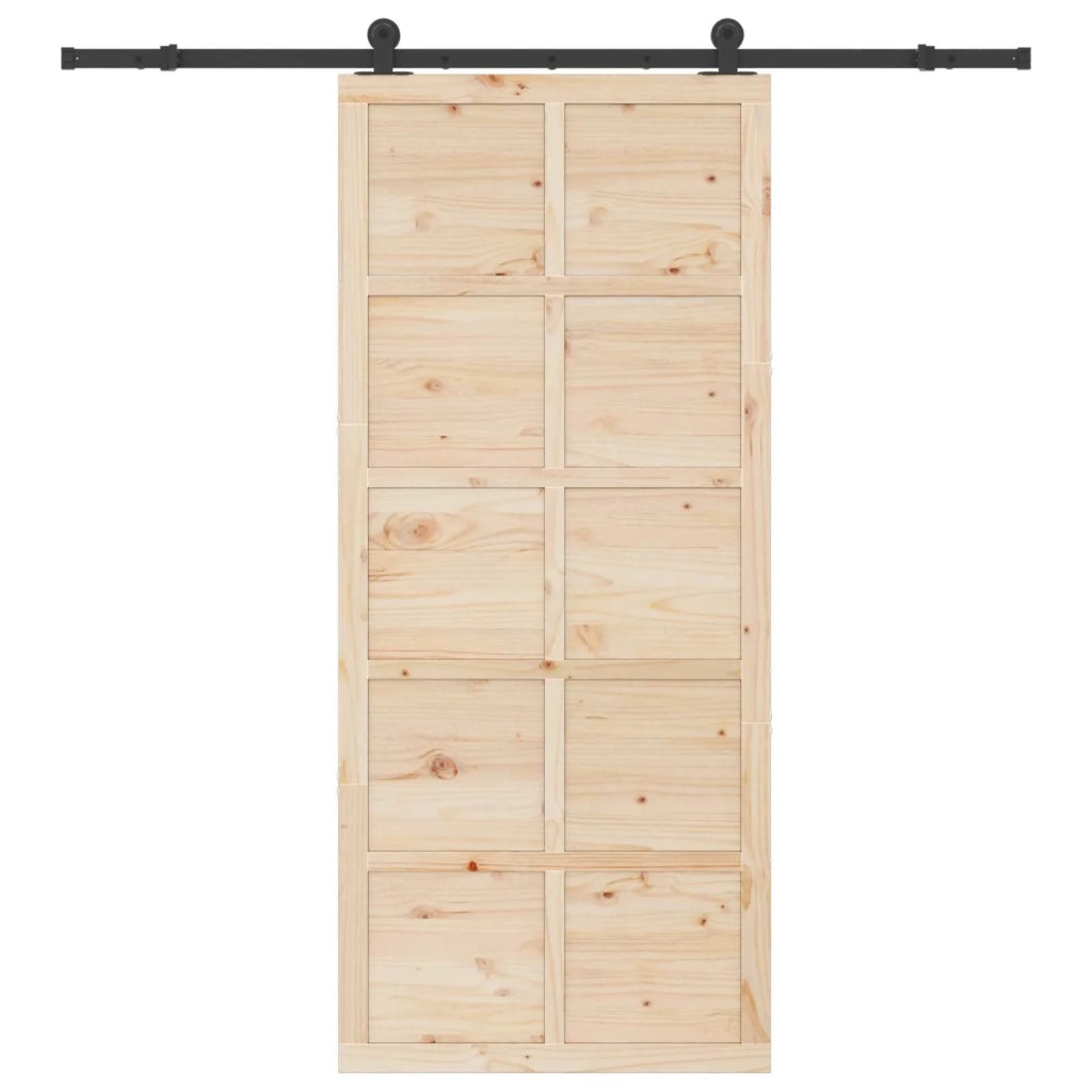 Porta scorrevole Naturale 90 x 208 cm Legno Massello di Pino 3445649