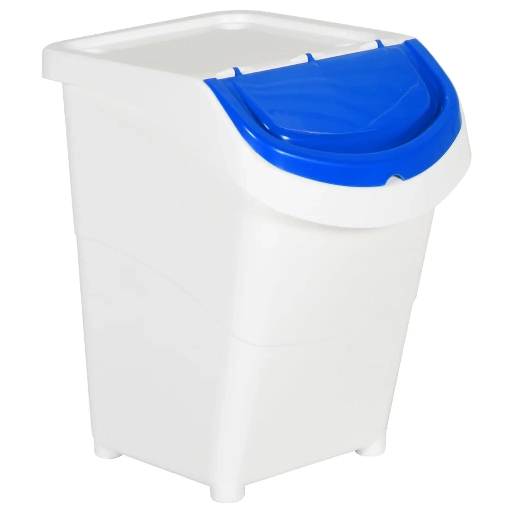 Cestini per Rifiuti Impilabili con Coperchi 3pz Bianchi PP 120L 364070