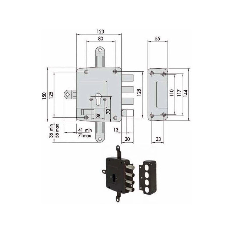 Serratura Sicurezza Quintupl.Dx 56172-60-1 Cisa
