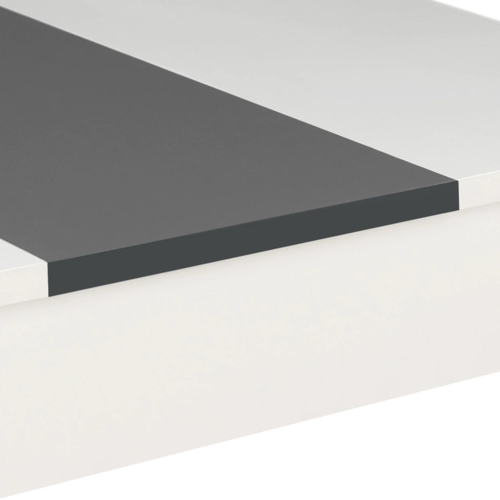 IDMarket - Tavolo da pranzo rettangolare ROZY 4 persone bianco e grigio 110 cm