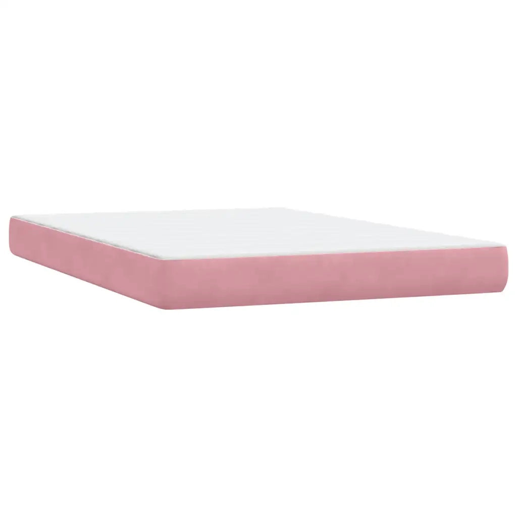 Giroletto a Molle con Materasso Rosa 140x210 cm in Velluto 3317780