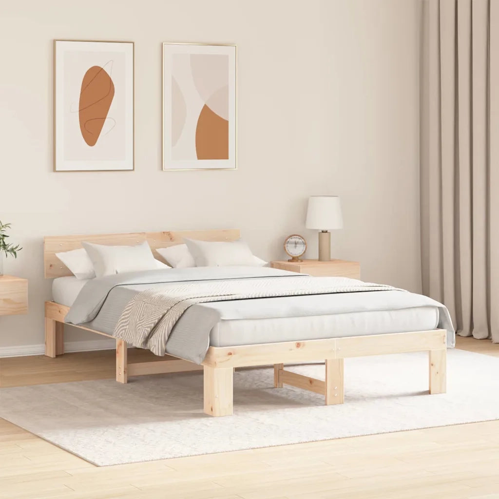 Struttura del letto Naturale 140 x 190 cm Pino massello 872656